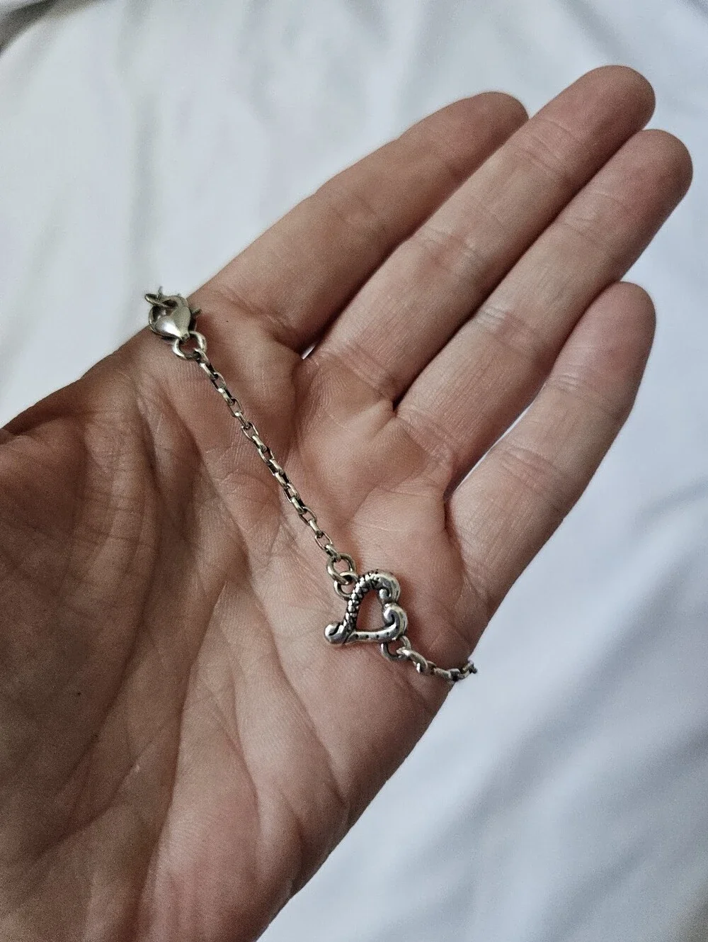 Brighton Tuscan Heart Anklet J90550 Silver Adjustable 9–10